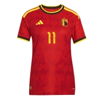 Camiseta Bélgica Jeremy Doku #11 Primera Equipación Replica Mundial 2026 para mujer mangas cortas